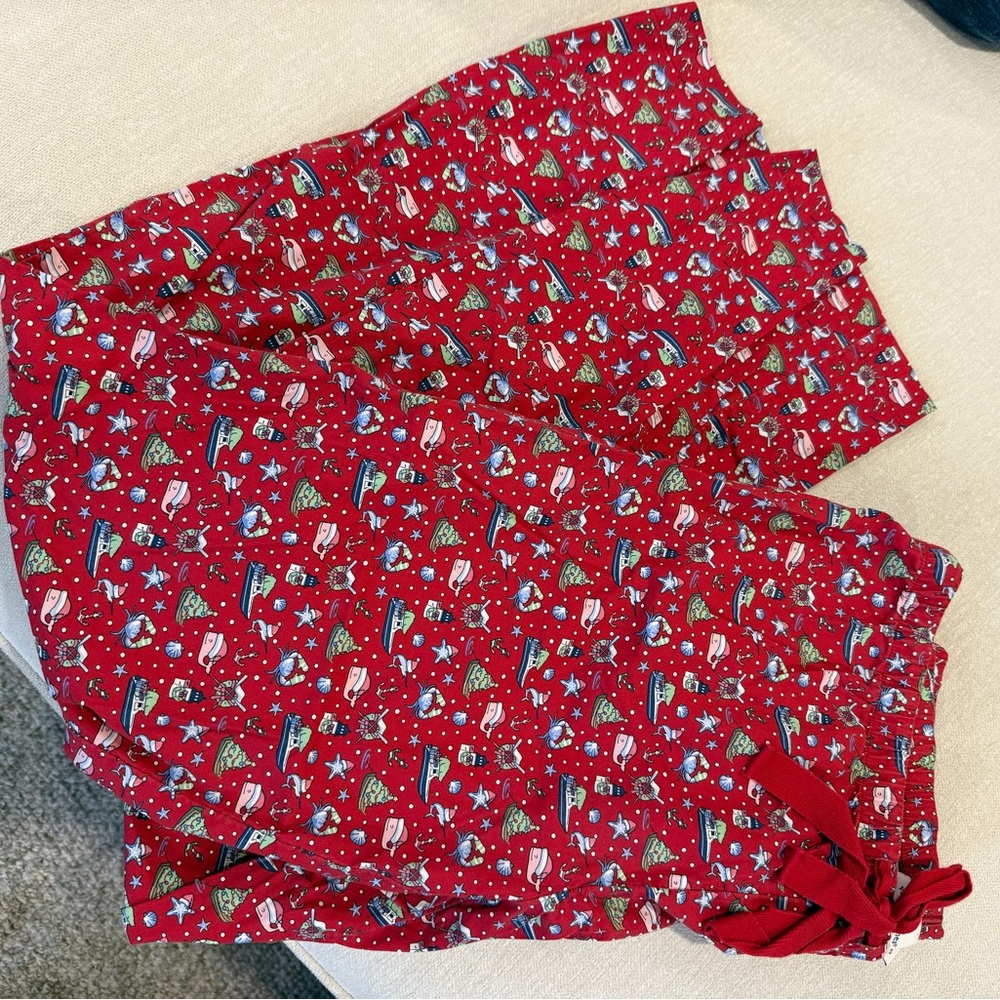 Vineyard Vines Red Holiday Print Pants